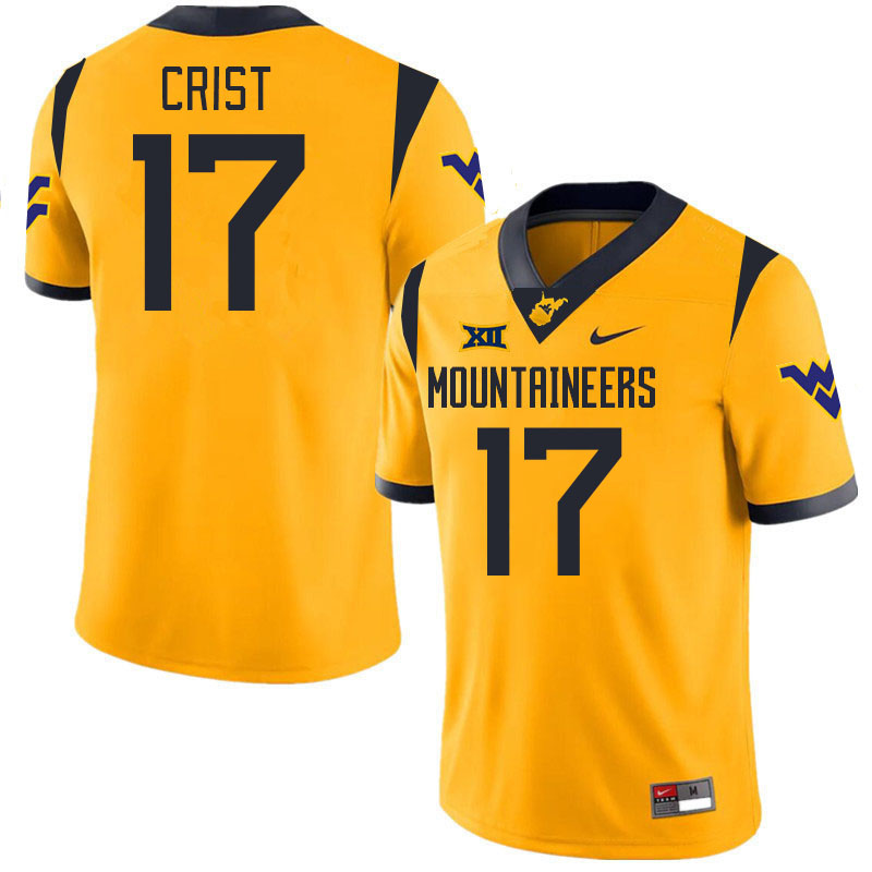 Men #17 Jackson Crist West Virginia Mountaineers College 2024 New Uniforms Football Jerseys Stitched